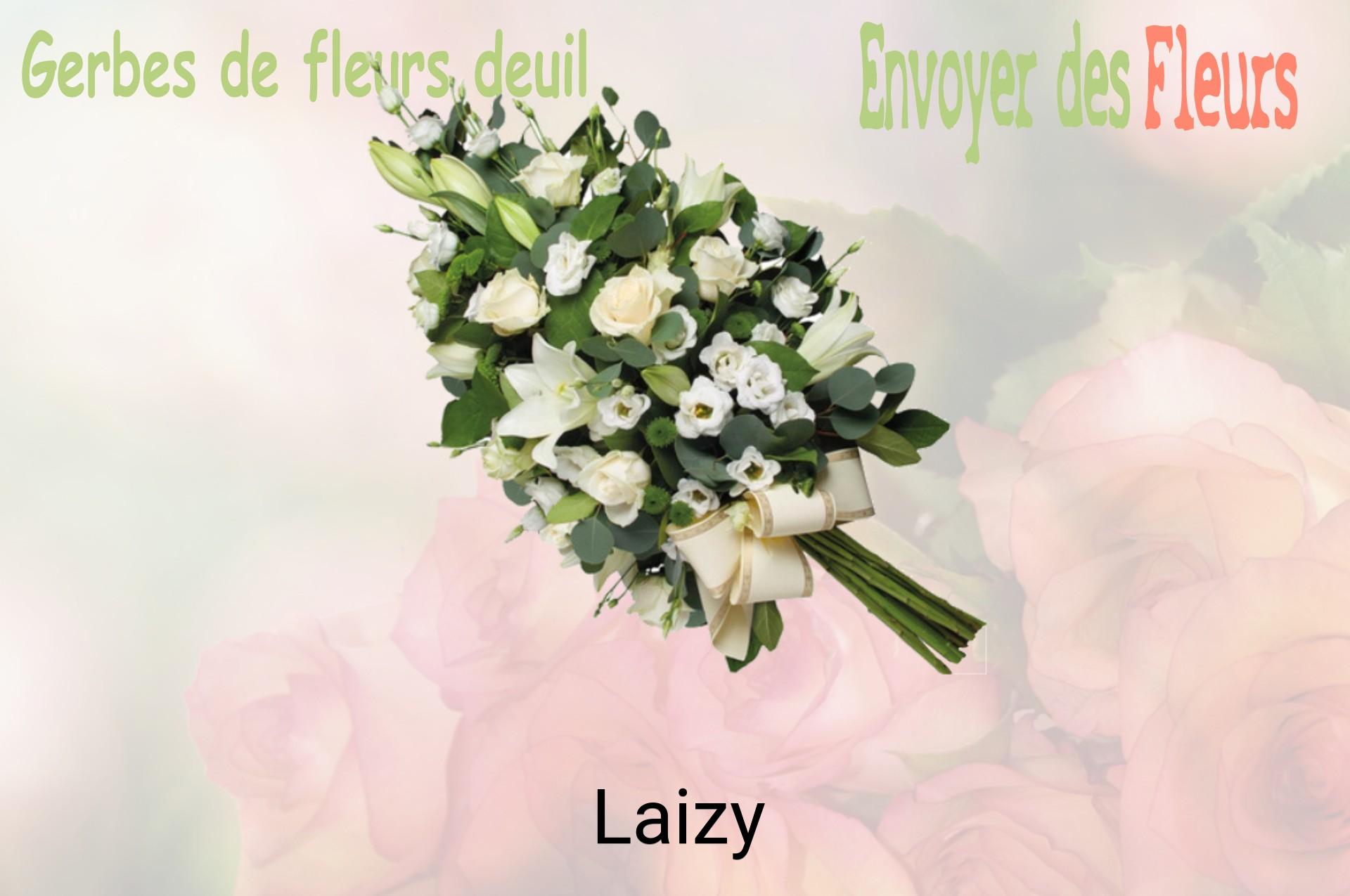 Gerbe de fleurs de deuil livrée à Laizy